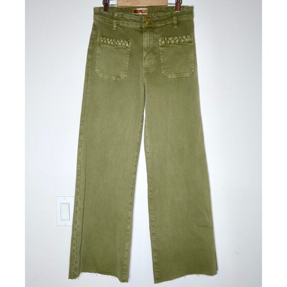 KUT from the Kloth Meg Braid Pocket Raw Hem High Waist Wide Leg Jeans Size 27 - Picture 3 of 9